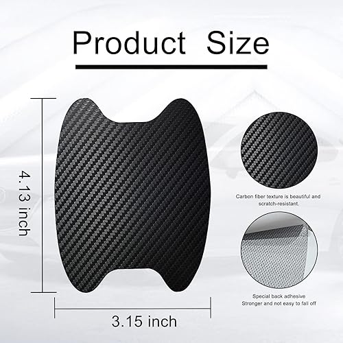 Miniatura 2 de 8 protectores de arañazos para manijas de puerta de automóvil, protector universal de fibra de carbono, adhesivo lateral, evita que la pintura se