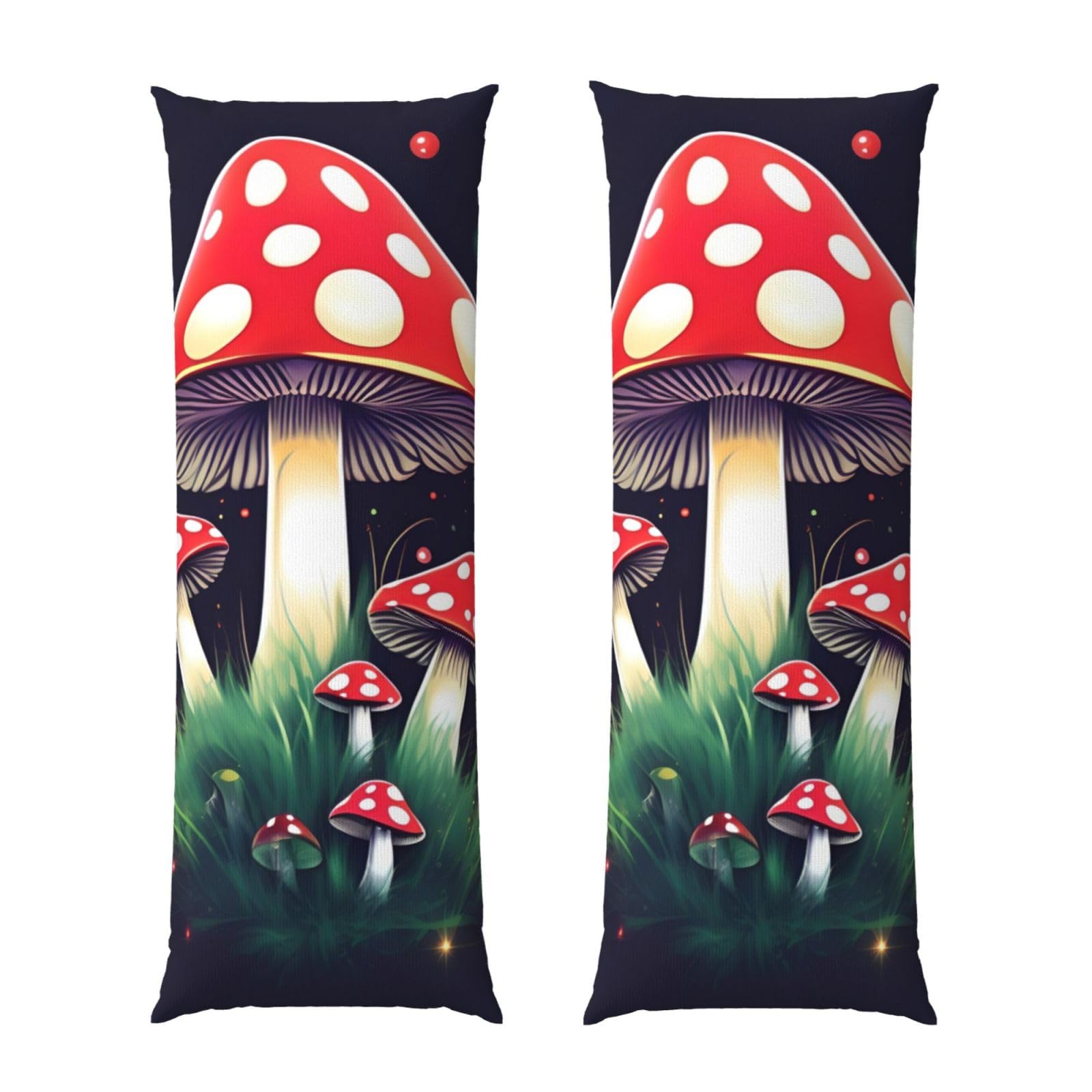 Taie d'oreiller longue pour soulager le dos avec housse champignons magiques douce