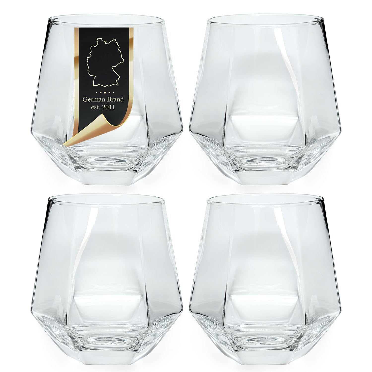 Vasos para zumo y refrescos en cenas familiares set de cristalería hexagonal de 240 ml