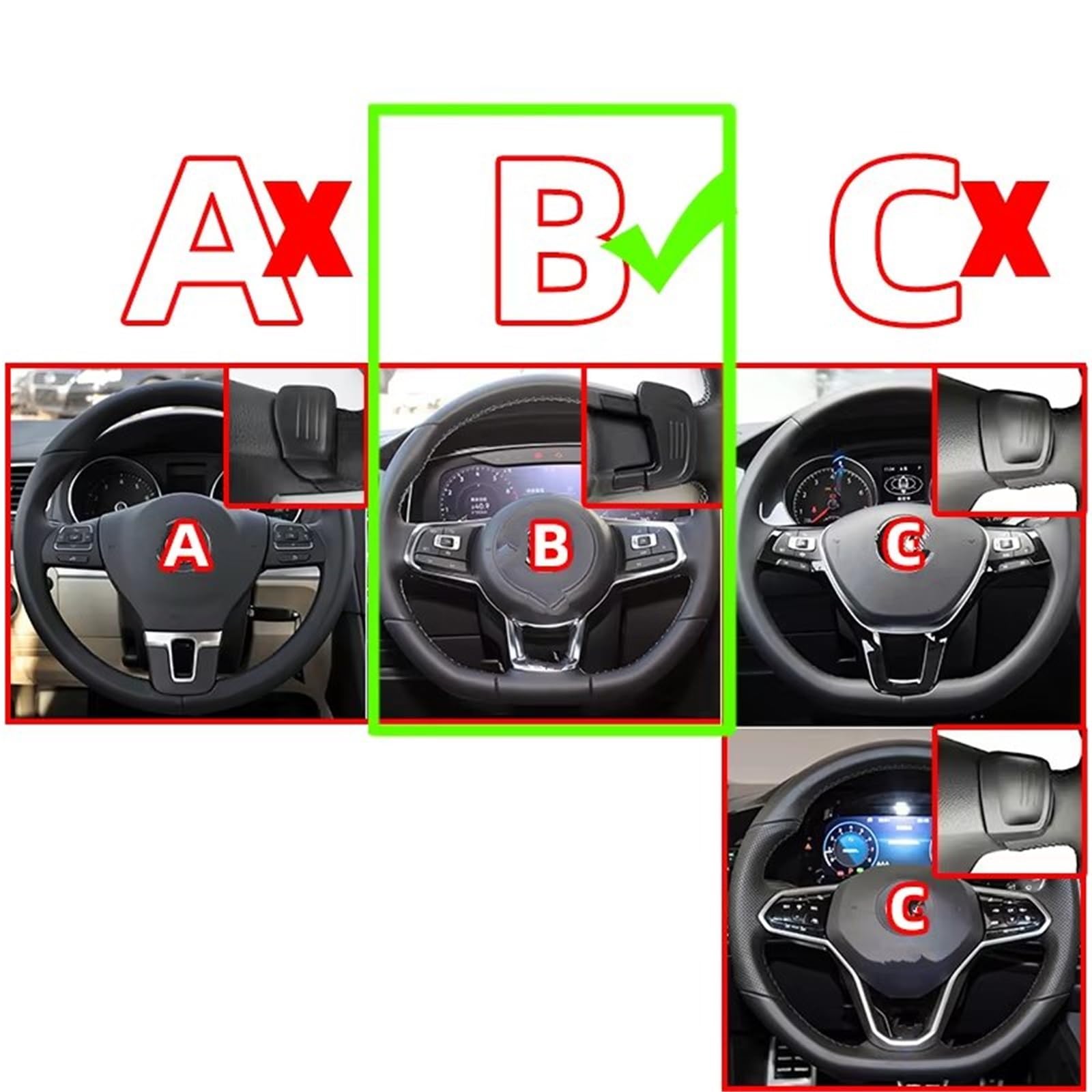 Paletta Cambio Volante Compatibile Con Per Golf 7 Per Rline 7.5 Per GTI Per Sagitar Per Polo MK7 Per GTD Per GTE Copertura Per Estensione Del Cambio Al Volante Dell'auto