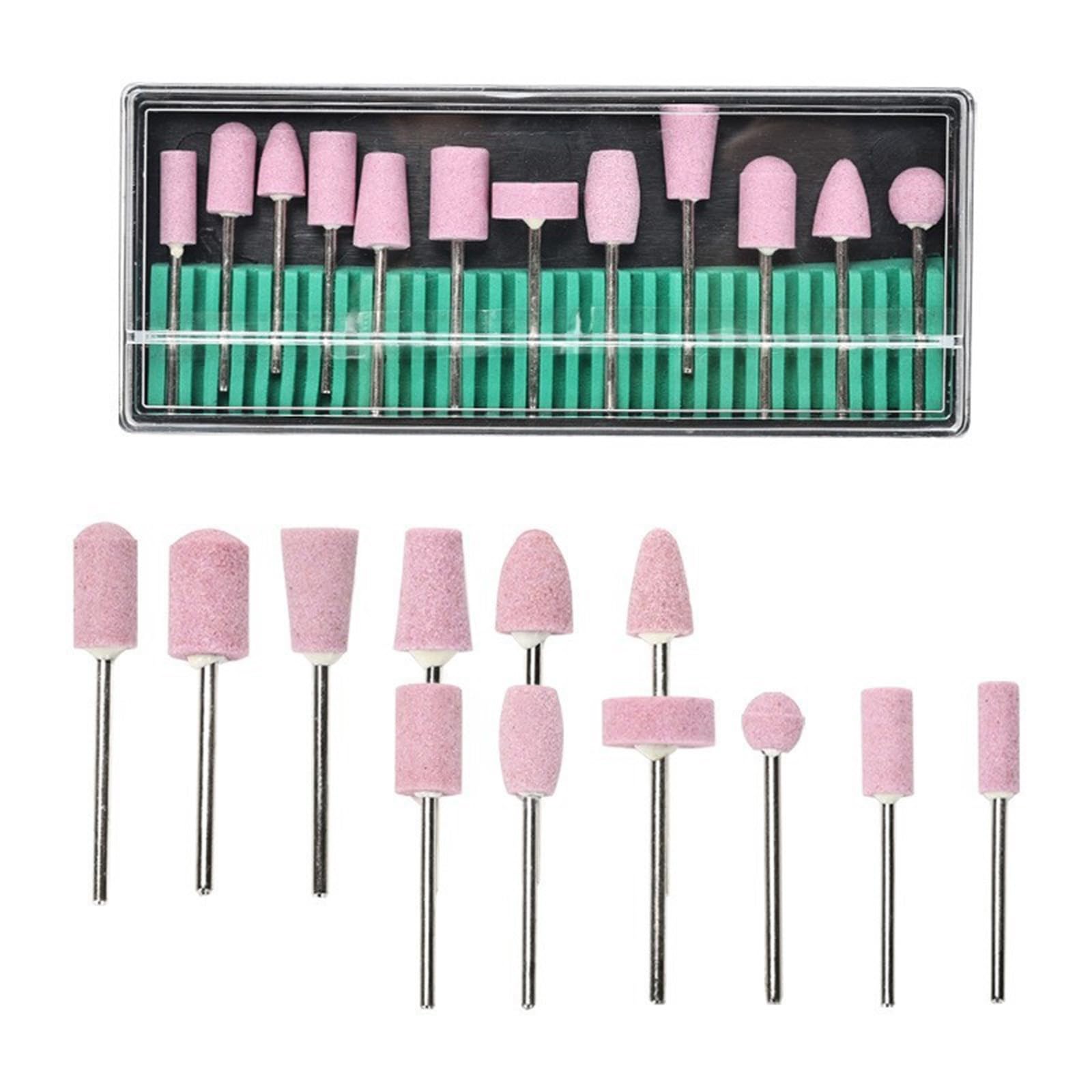 CRFFZ Nails Drill Bits Set 3/32" Stone for Acrylic Gel Polish, Cuticle E File Remover for Manicure Pedicure Set