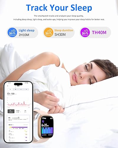 Miniatura 5 de Reloj inteligente para hombres y mujeres (Alexa incorporado), monitor de fitness HD de 1.83 pulgadas, llamada Bluetooth 5.3, monitor de sueño SpO2