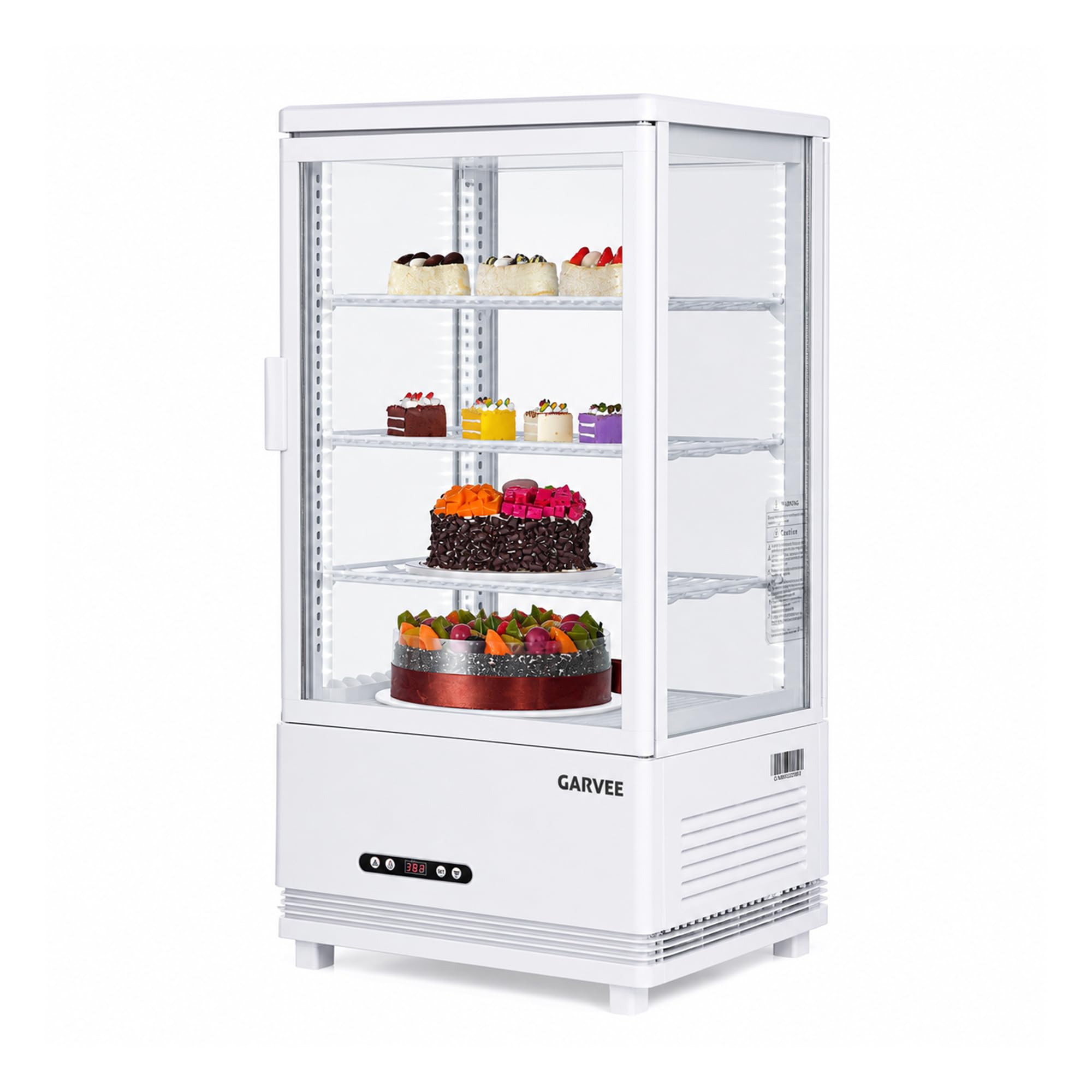 Garvee 2.0 Cu.Ft Beverage Refrigerator with Glass Door, Countertop Double Door Drink Cooler, Commercial Fridge for Drinks and Snacks, 110V, White