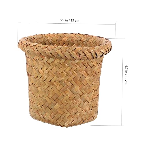 Miniatura 2 de Cesta de basura para almacenamiento de la habitación de los niños, cesta de basura tejida para el hogar, cubo de basura para el hogar, decoración de