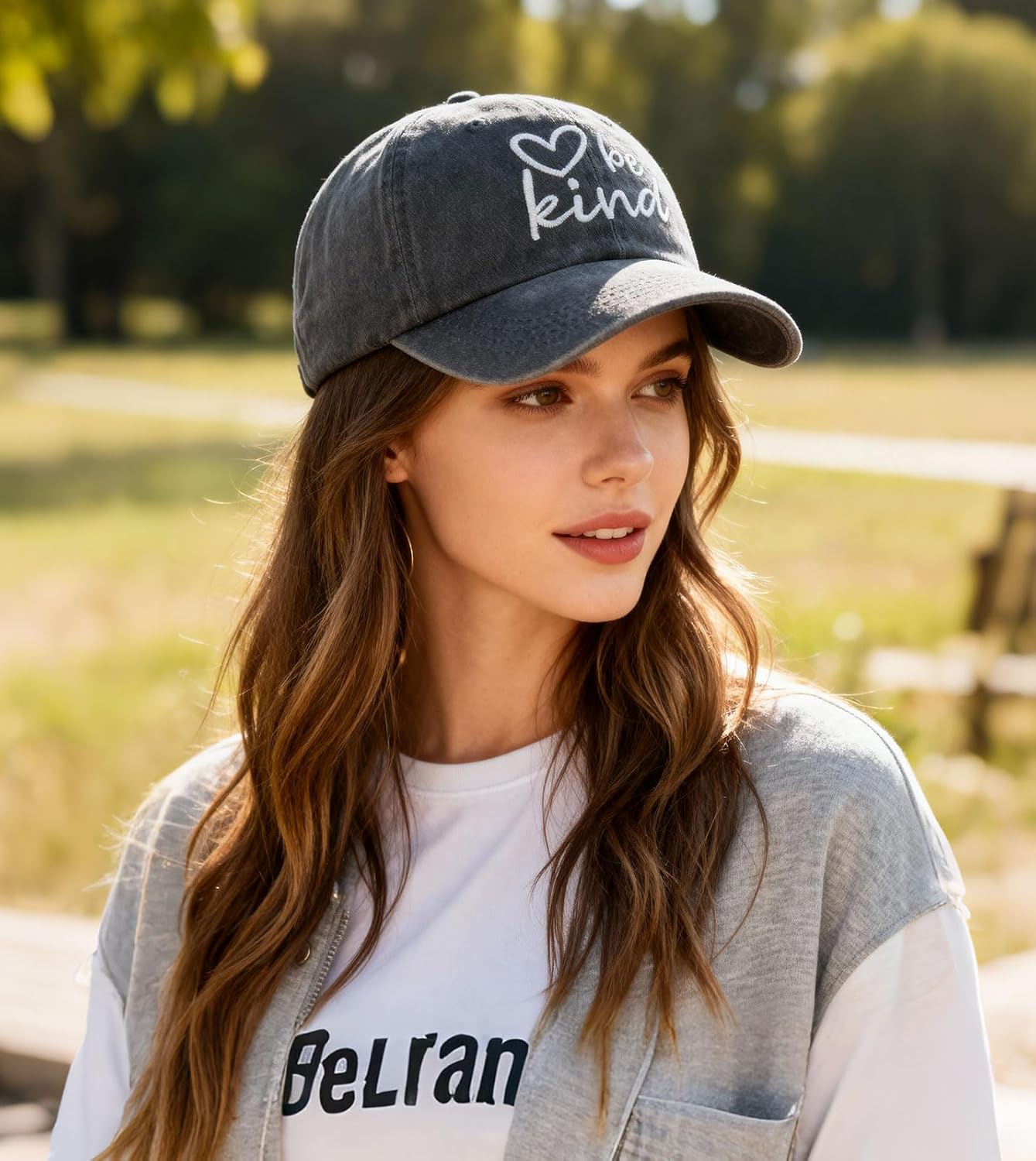 Waldeal Be Kind Trendy Women's Cotton Hip-Hop Baseball Cap Embroidered Fashion Unisex Hat - Image 2