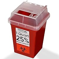 Vista 1 de OakRidge Products Bote de basura para desechos punzantes y biológicos, de 1 cuarto de galón.