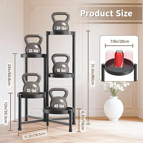 Miniatura 7 de LASZOLA Soporte de plantas de 5 niveles plegable alto para interior con múltiples macetas grandes, estante de flores ajustable de metal resistente