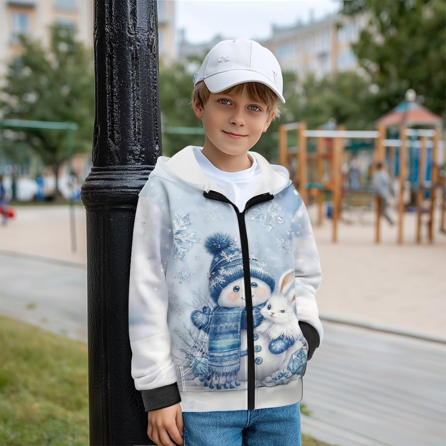 Zip Up Hoodie for Boys Hoodies Kids Sweatshirts Long Sleeve Hooded Girls Fleece Jacket with Pockets Winter Clothing