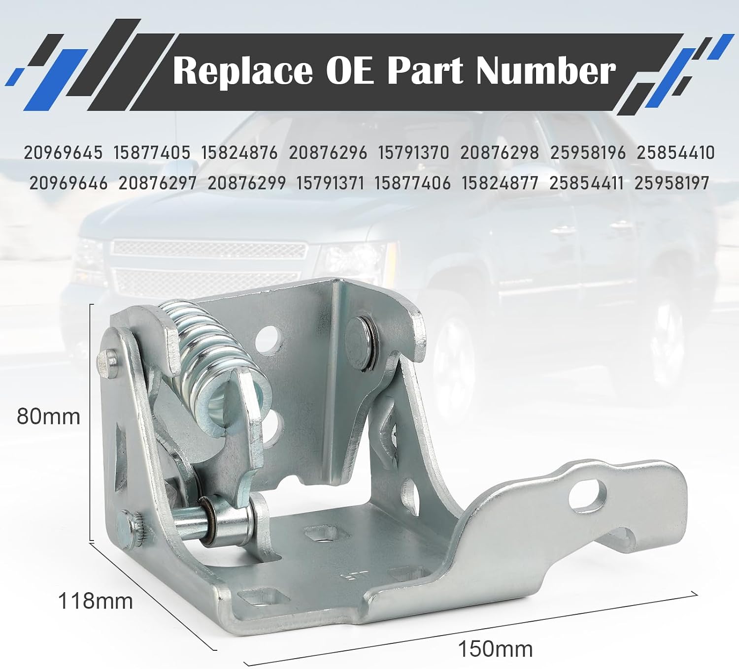 Front Right Passenger Side Lower Door Hinge Fits for 2007-2014 Cadillac Escalade Chevy Suburban Silverado Tahoe GMC Sierra Yukon|Replaces# 20969646