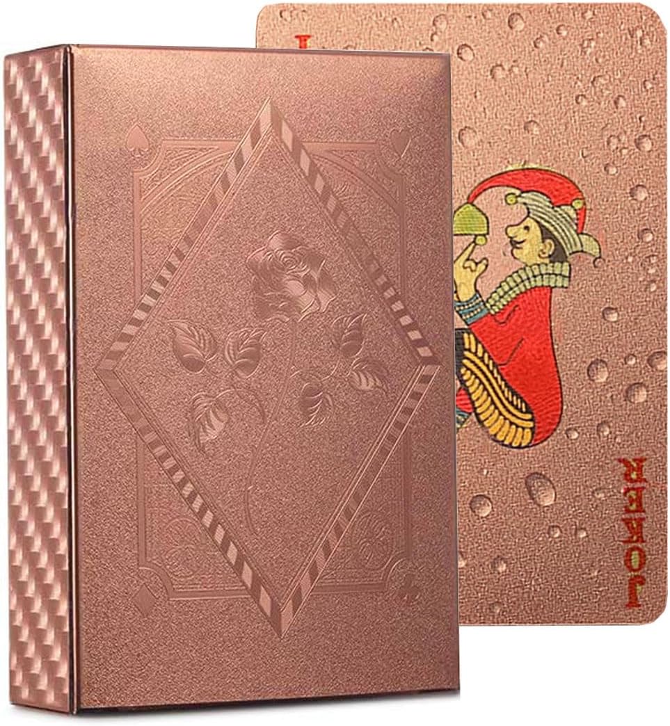 XINGZHE Deck of Cards Waterproof Playing Cards Smooth Durable Cool Plastic Poker Cards for Outdoor Camping Pool Beach Casino Poker Card Games – Splashproof & Washable Stocking Stuffers for Men Black