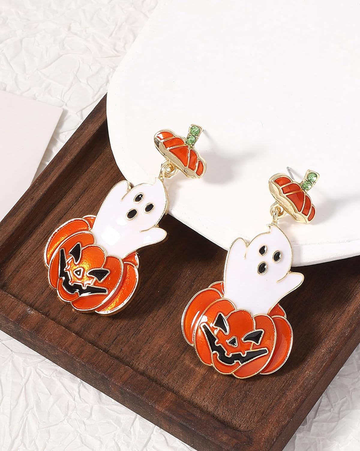Halloween Pumpkin Ghost Earrings for Women Cute Ghost Pumpkin Drop Earrings Halloween Costume Jewelry Accessories for Her - Image 6