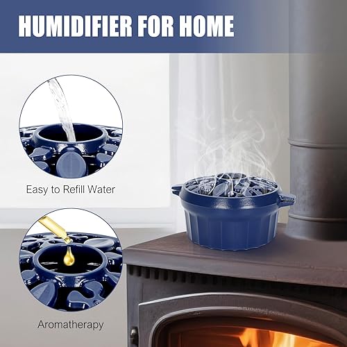 Miniatura 2 de G GOOD GAIN Vaporizador para Estufa de Leña - Cuenco Redondo de Hierro Fundido Olla Humidificadora para Chimenea con Abertura Superior Grande para