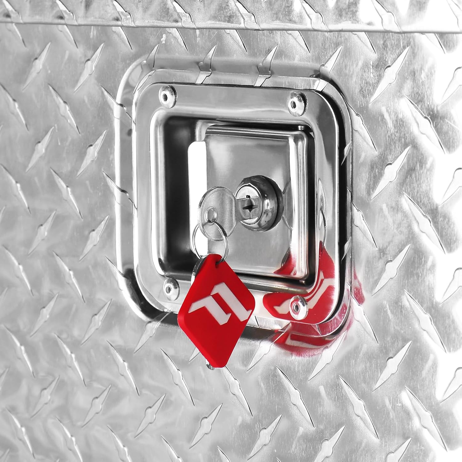 FORWODE 39 Inch Truck Bed Tool Box, Heavy Duty Aluminum Truck Storage Organizer for Pickup Truck Bed RV Toolbox with Handle and Lock - Silver