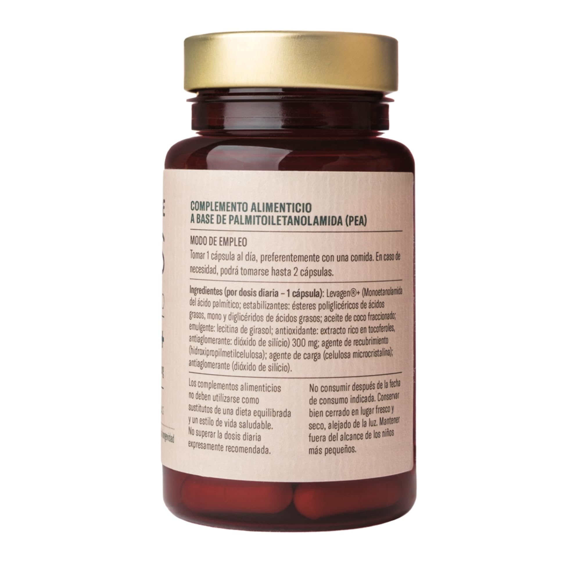 ProAge Pills PEA+ Levagen® 300mg | 60 Cápsulas | Dolor Crónico, Neuropático, Articular | Antiinflamatorio: Fibromialgia, Endometriosis | Palmitoiletanolamida
