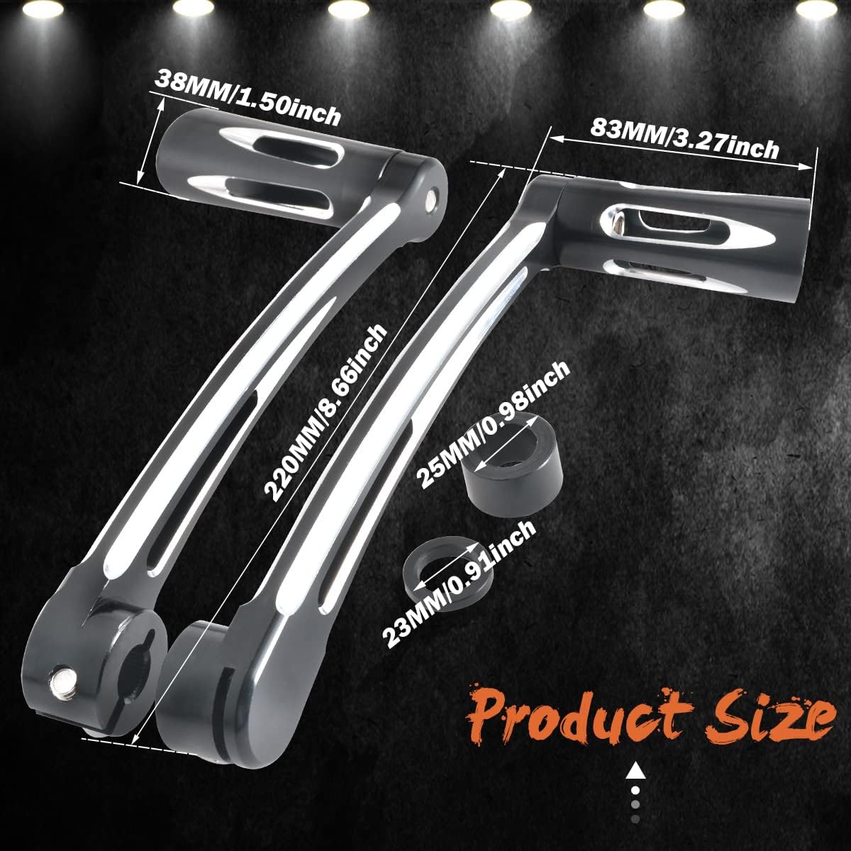 TUINCYN Motorcycle Heel Toe Levers with Front Rear Shift Levers Shifter Pegs Black Chrome for Harley Touring FLT FLH 1997-2017