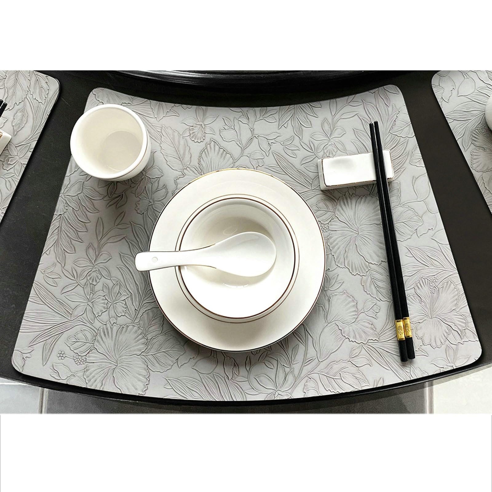 Gualiy Set di 8 Tovagliette Pranzo, Tovaglietta Americana Lavabile 30x50CM Fiore Modello Cuneo Tovagliette