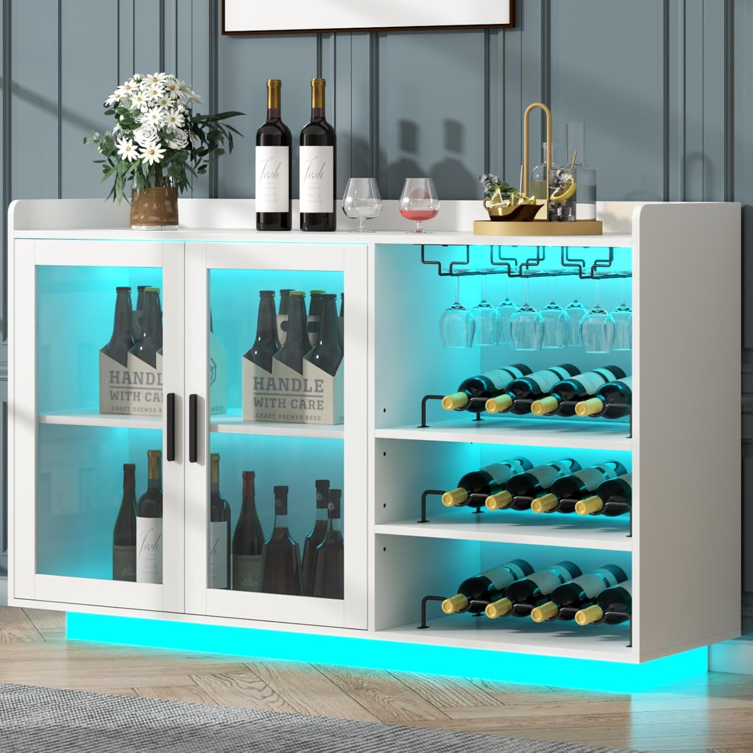 Loomie Wine Bar Cabinet with LED Lights, Floating Philippines Ubuy