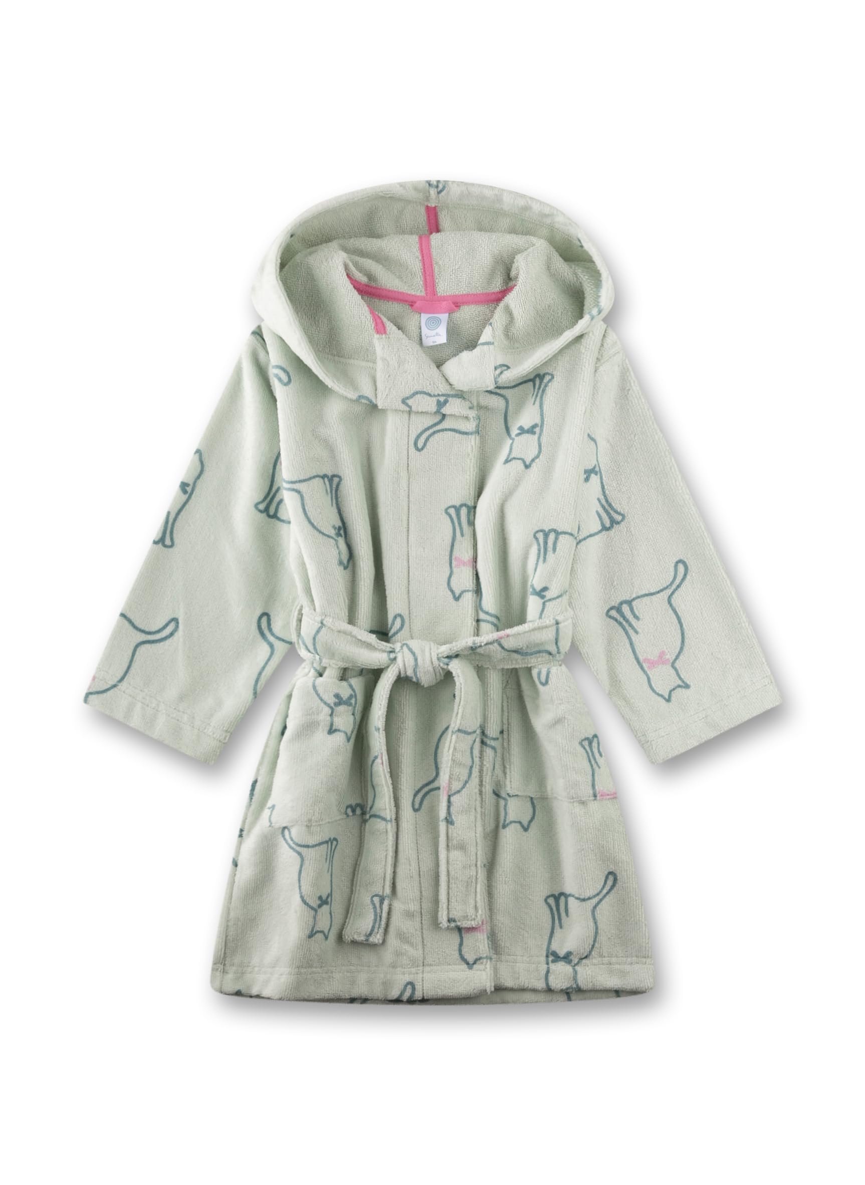Sanetta Mädchen-Bademantel blau Katze | Hochwertiger und kuscheliger Bademantel aus Baumwolle.