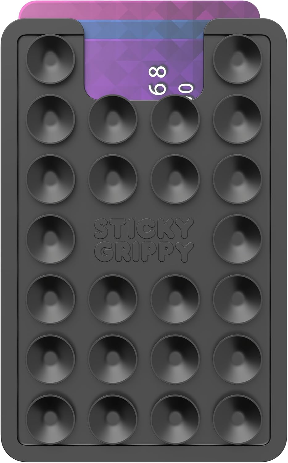 StickyGrippy Suction Card Holder Mount, Phone Wallet, Silicon Adhesive Accessory for iPhone and Android, Hands-Free Mirror Shower Holder, TikTok Videos and Selfies (Black) image 3
