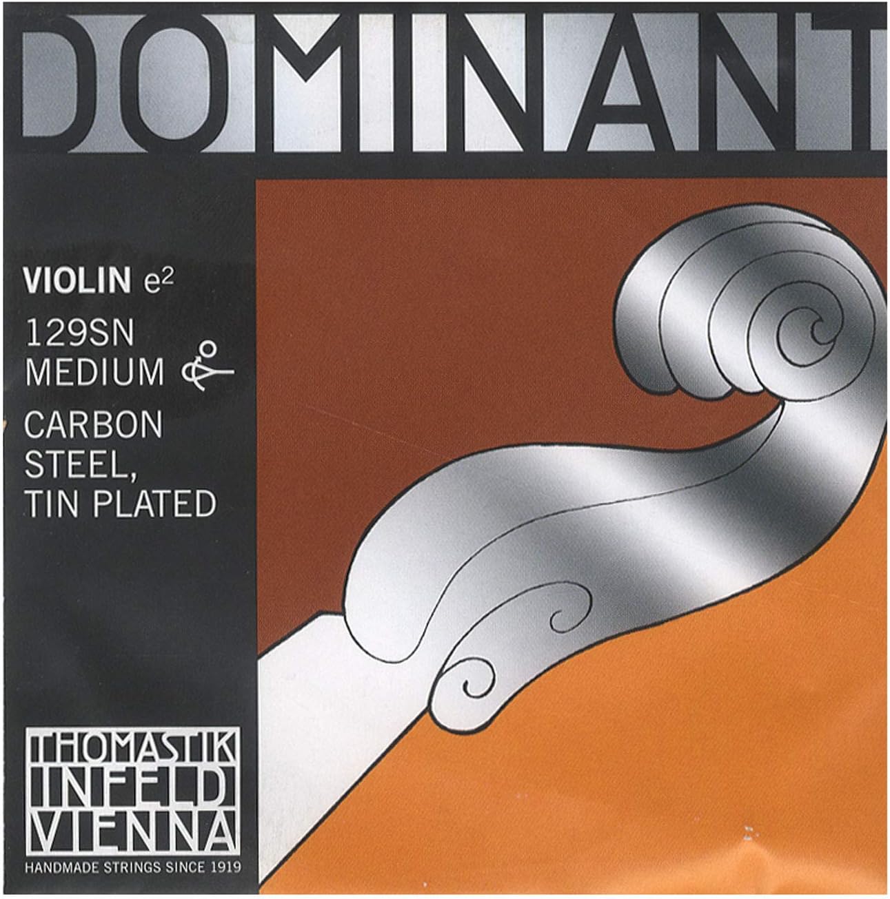 Thomastik Dominant Strings 129SN Carbon Steel Tin Plated Violin E String with Removable Ball
