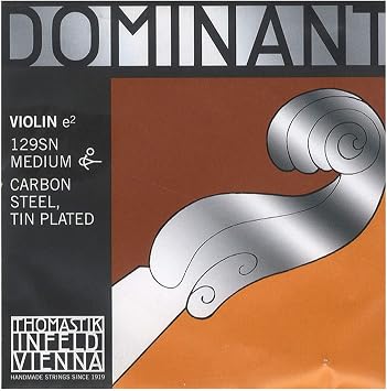 Dominant Strings 129SN Carbon Steel Tin Plated Violin E String with Removable Ball