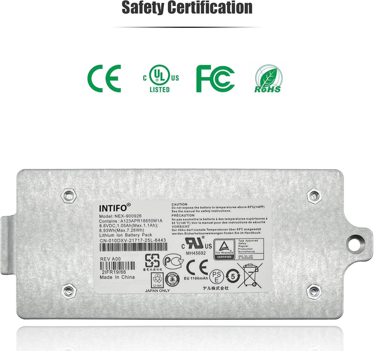 6.93Wh NEX-900926 Smart Battery Compatible with Dell EqualLogic Module Type 15 Type 18 Type 19 PS4210 PS6210 PS6610 Controller Series 010DXV 0FK6YW 0K4PPV 0KVY4F 0M1GDN NEX-900926-A [2-Cell]