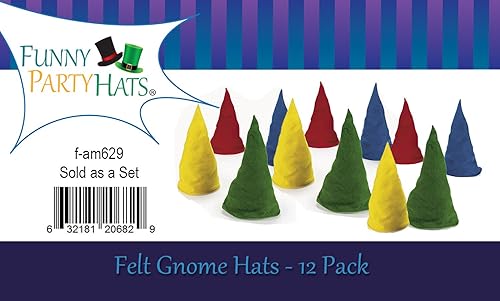 Miniatura 5 de Funny Party Hats Sombreros de gnomo, paquete de 12 - Sombreros enanos - Accesorio de disfraz - Varios colores azul, verde, amarillo, rojo