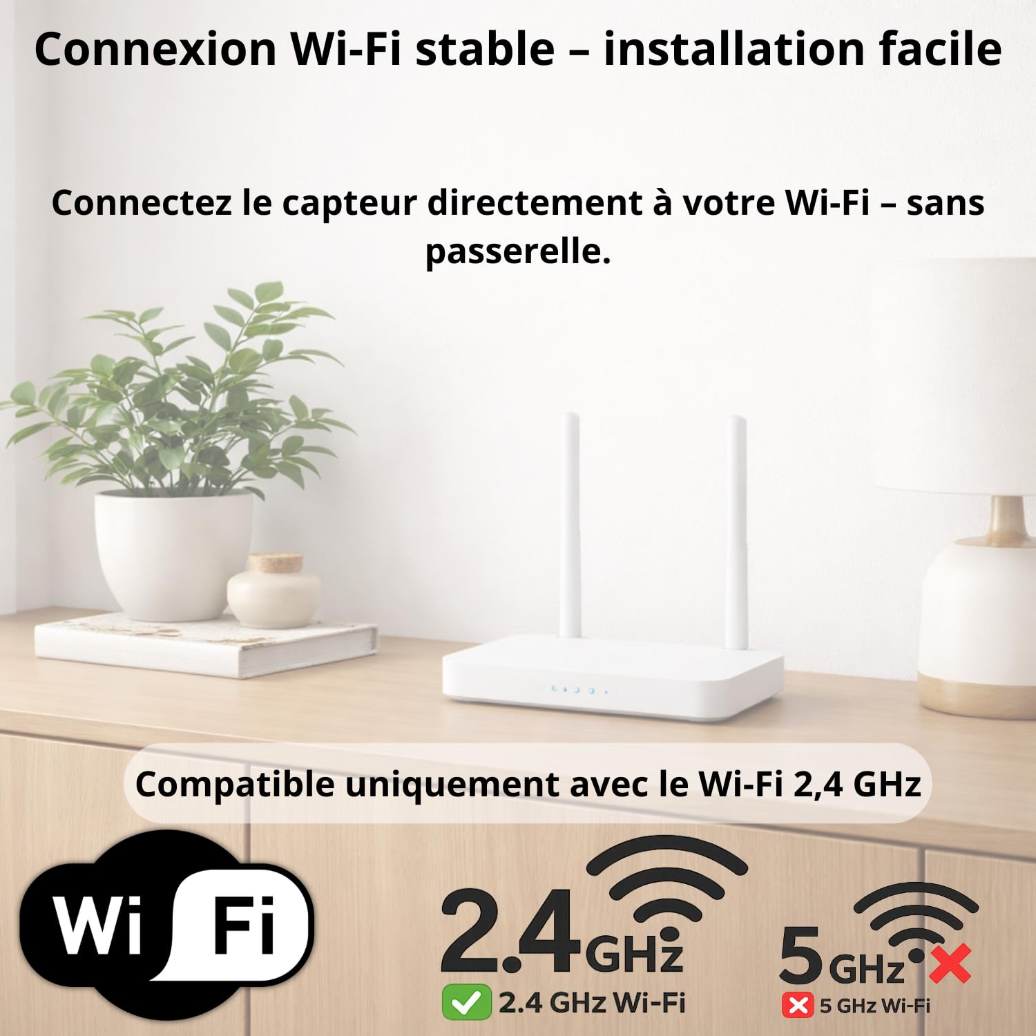 Sone Smart One Capteur Température Humidité WiFi IP65 Blanc | 2xaaa, sans écran, sans passerelle, app alarm, xlsx export