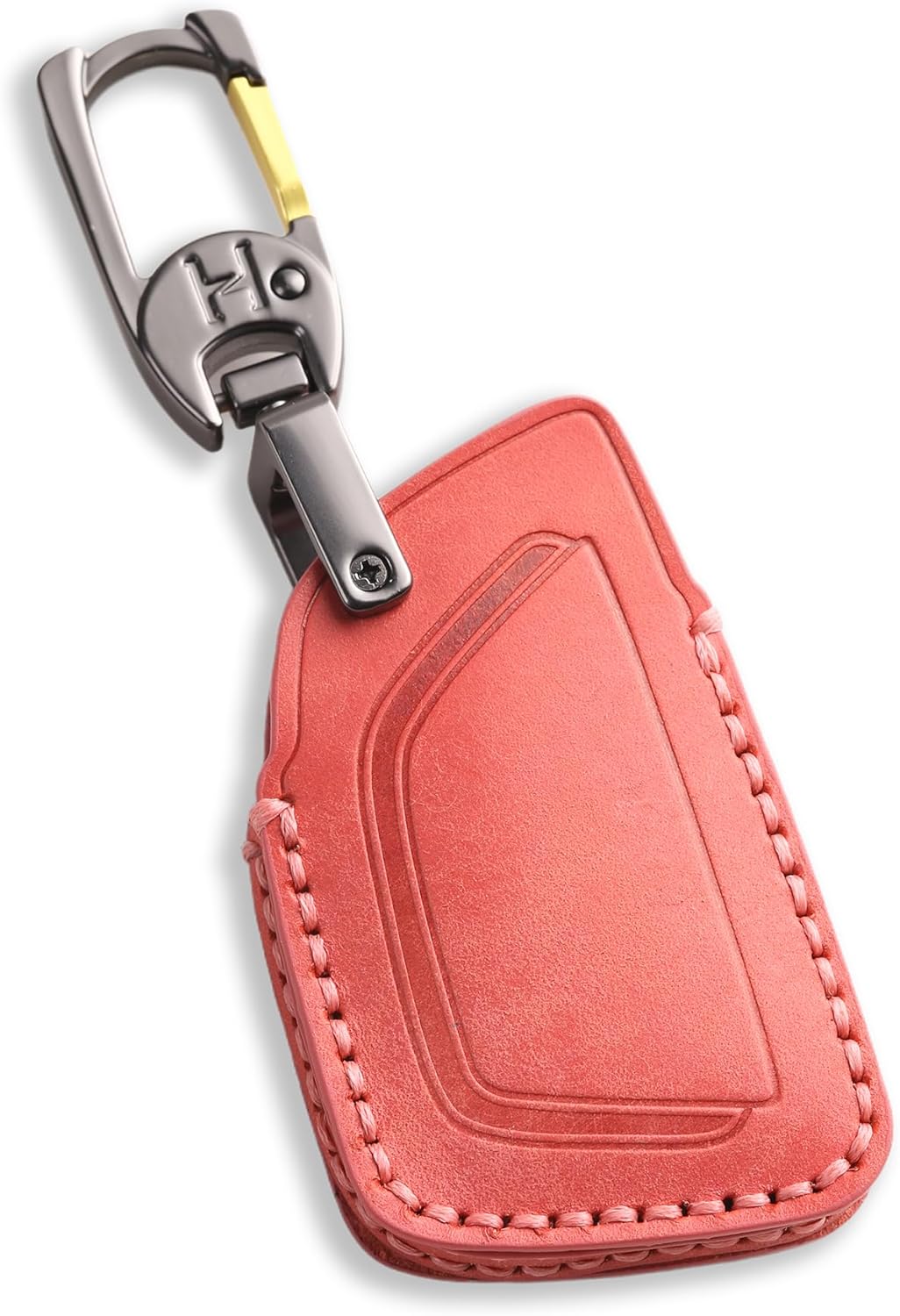 Premium Leather 5-Button Key Fob Cover for Honda Prologue 2024, for Acura ZDX 2024 2025 Remote Key Fob Case Protector Holder Accessories (Pink)