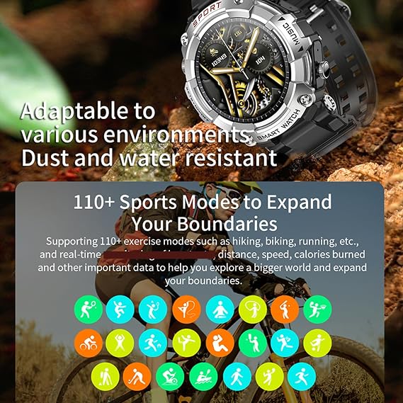 Smart Watch with Earbuds for Men Women,1.52 HD Screen,9D Sound,Fitness & Sleep Monitor, Bluetooth Call, Message notifcation, Android Phones and iOS Compatible, Rugged Durability SmartWatch