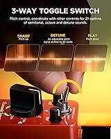Vista 3 de Donner - Pedal octavador de guitarra, pedal octavador digital Harmonic Square, cambio de tono, 7 tipos de tono, 3 modos de tono: sostenido