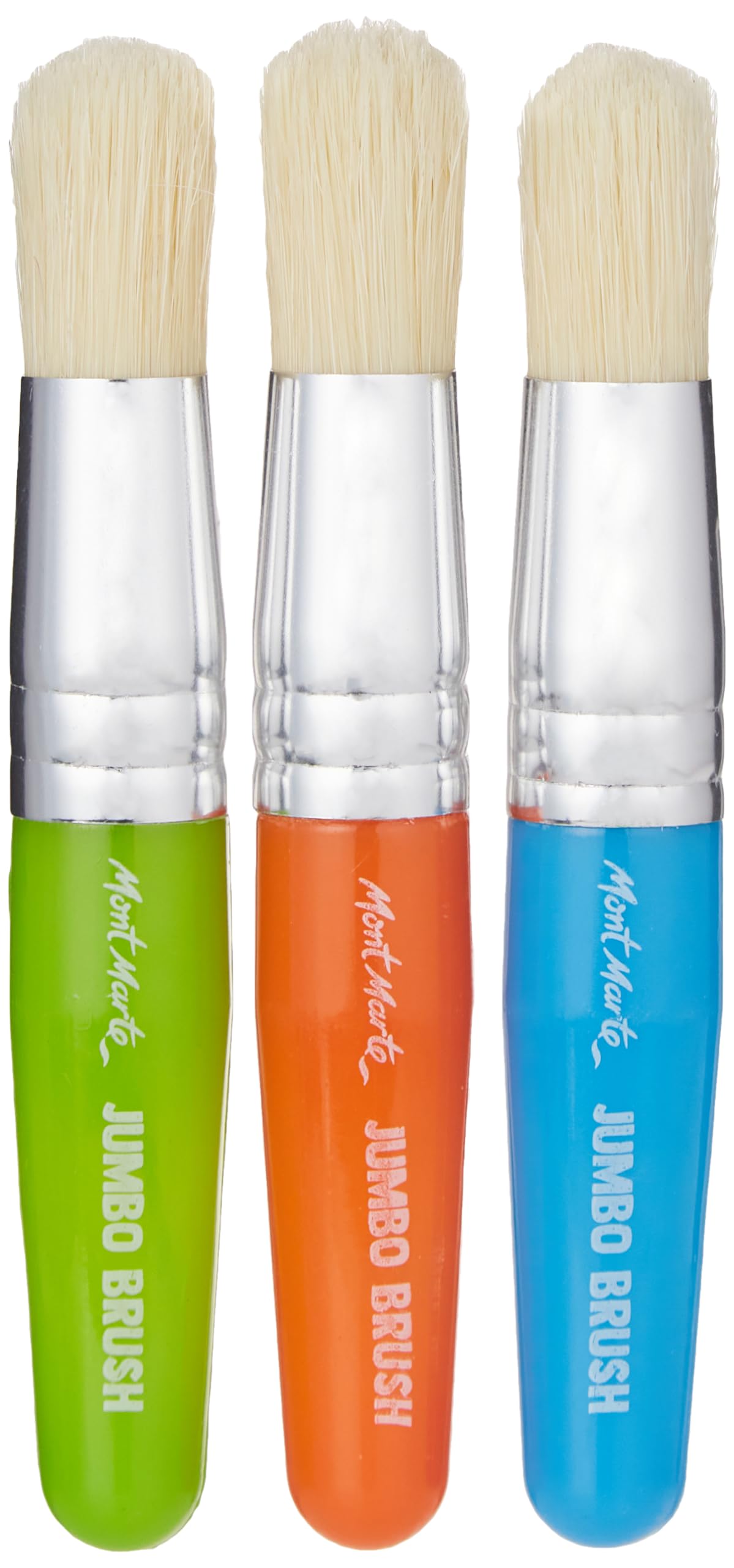 Mont Marte MMKC0045 Jumbo Brushes - Pack of 3, Mulitcolor