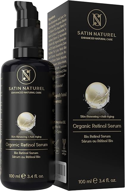 High Strength Retinol Face Serum 100ml - with Hyaluronic acid, Vitamin C, E, B3, Aloe Vera - Hydrating Serum for Women - Anti Aging Anti Wrinkle Serum - Face Care - Organic Skin Care - Satin Naturel