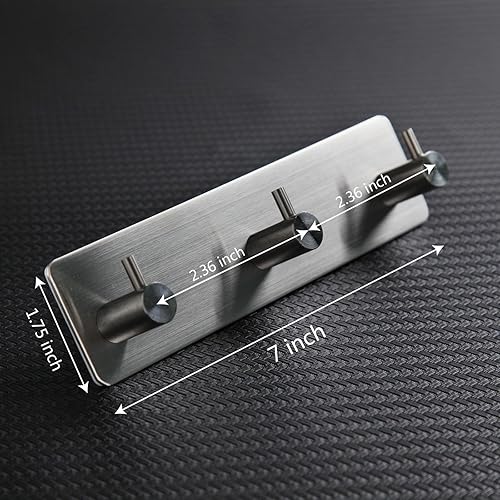 Miniatura 3 de Ganchos autoadhesivos para toallas de baño, ganchos de níquel cepillado para colgar en la pared, ganchos adhesivos para toallas de baño, ganchos de