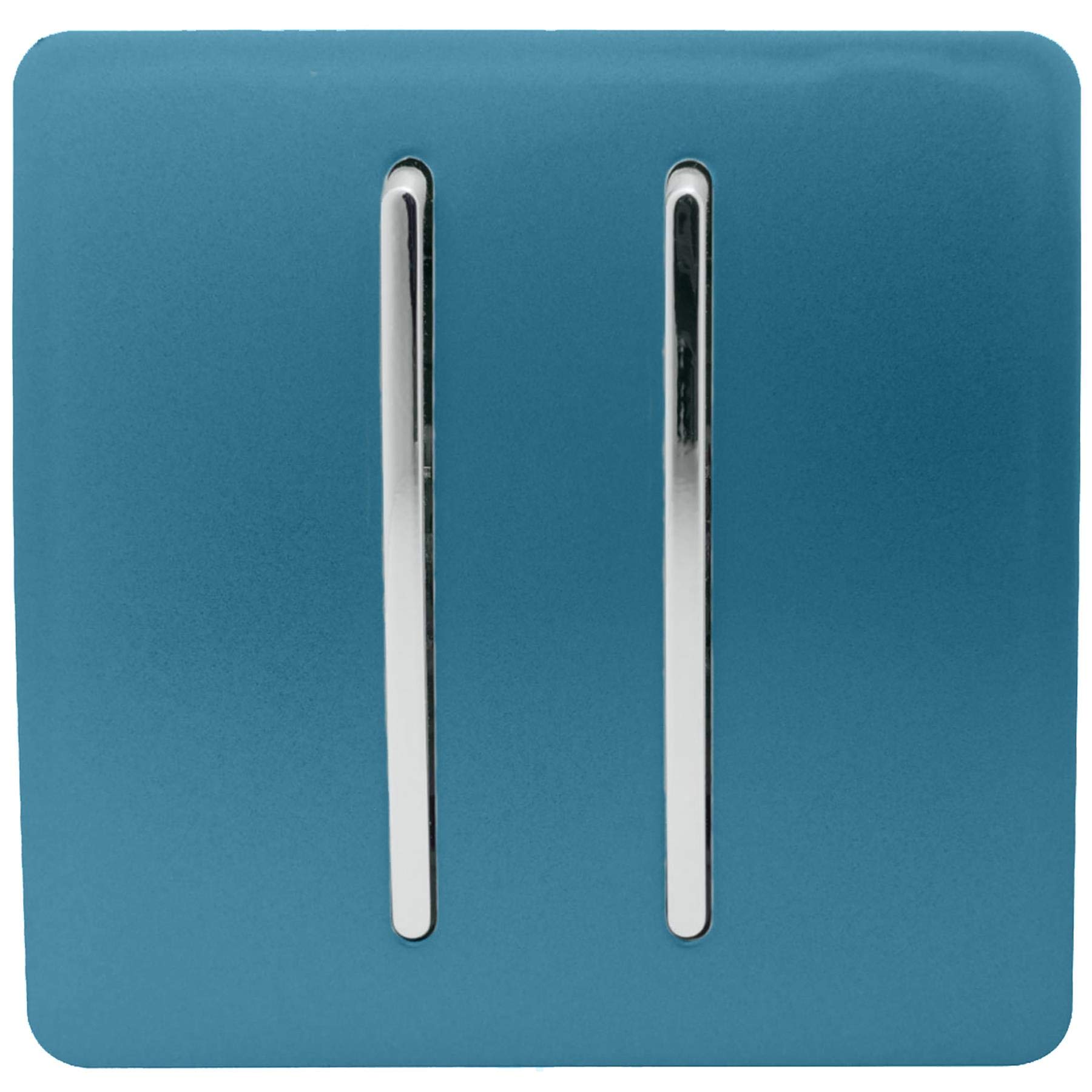 Trendi Switch Trendi 2 Gang 2 Way Artistic Modern Glossy 10 Amp Rocker Tactile Light Switch Ocean Blue