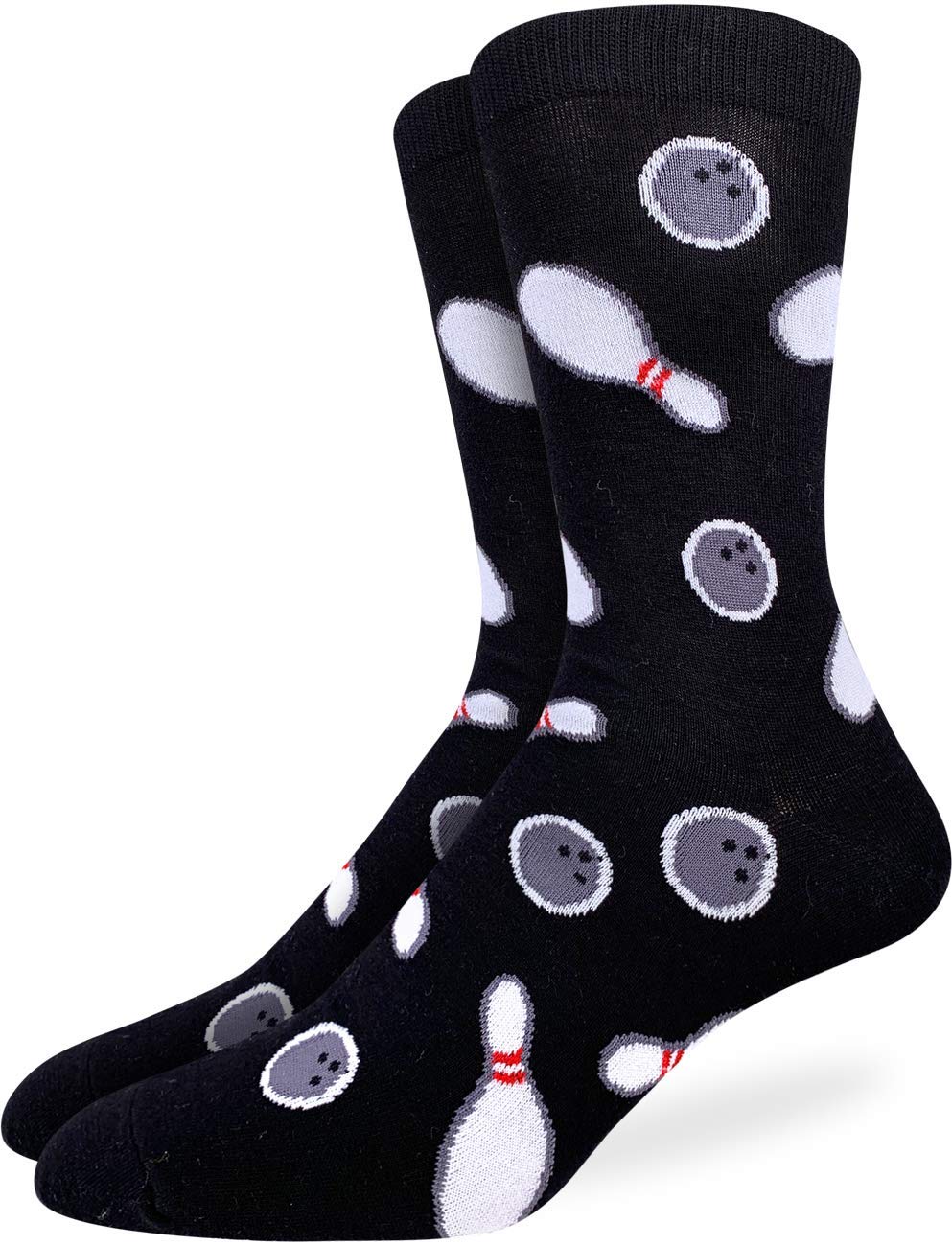 Good Luck Sock Men's Bowling Socks, Black, Adult, Shoe Size 7-12