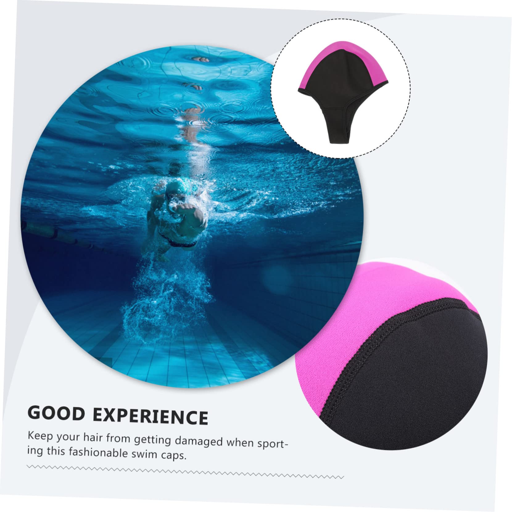 HANABASS 3piezas Gorro De Neopreno para Natación y Buceo Protección Térmica y Aislamiento Unisex Color Negro y Rosa Cómodo para Actividades Acuáticas