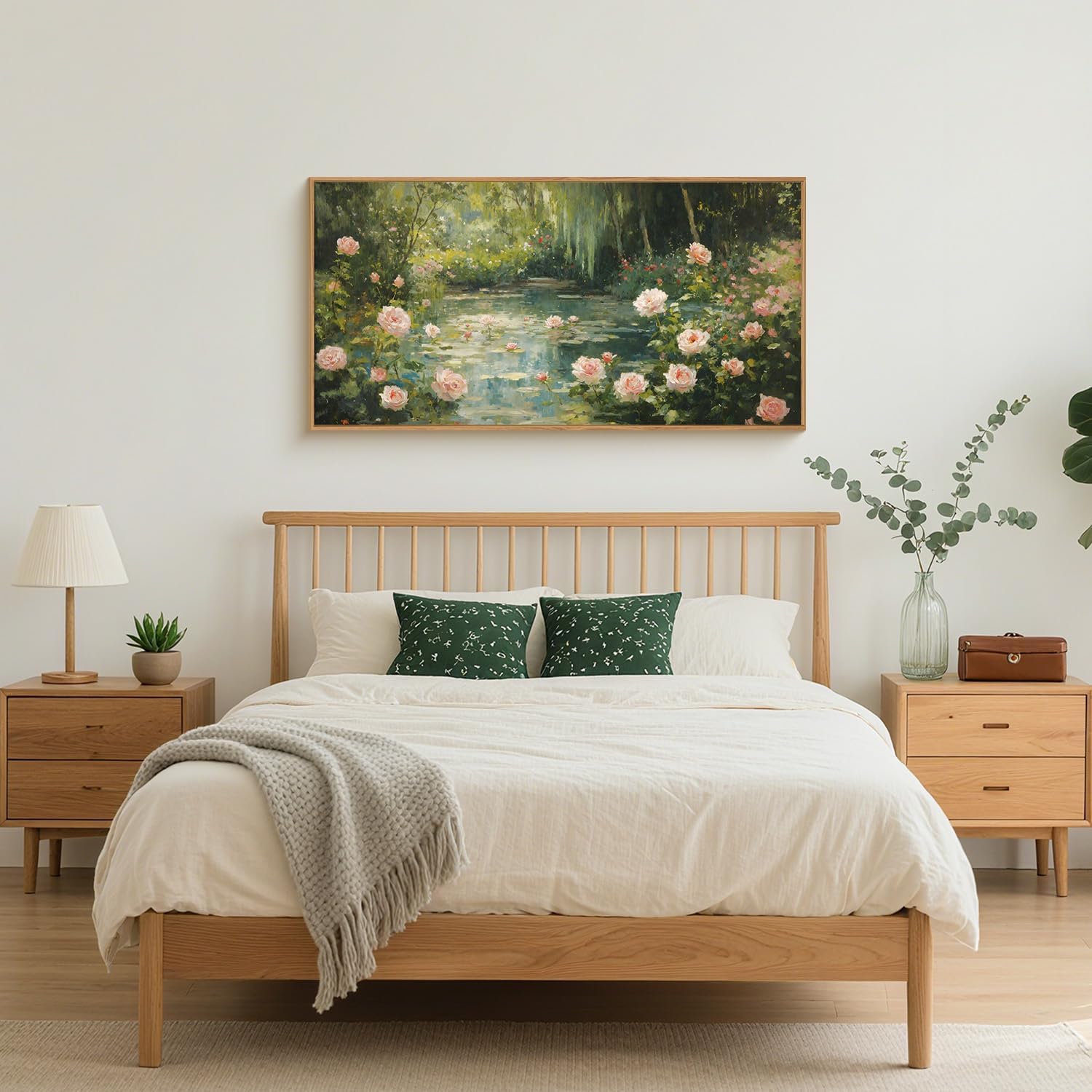 lianyibo Lilie wodne monet płótno ścienne sztuka, ogród pond impresjonistyczny plakat kwiatowy, wydruki do salonu, sypialni, farmhouse (90 x 180 cm, nieoprawione)