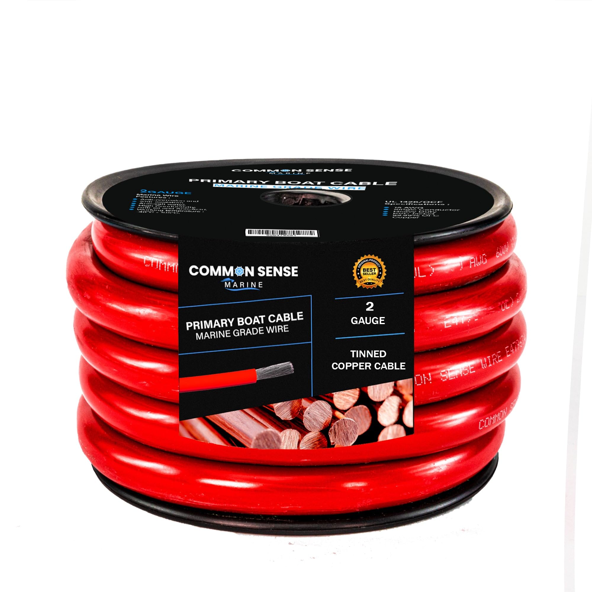 2 Awg Wire Ancor 2 AWG Tinned Copper Battery Cable - Marine Grade