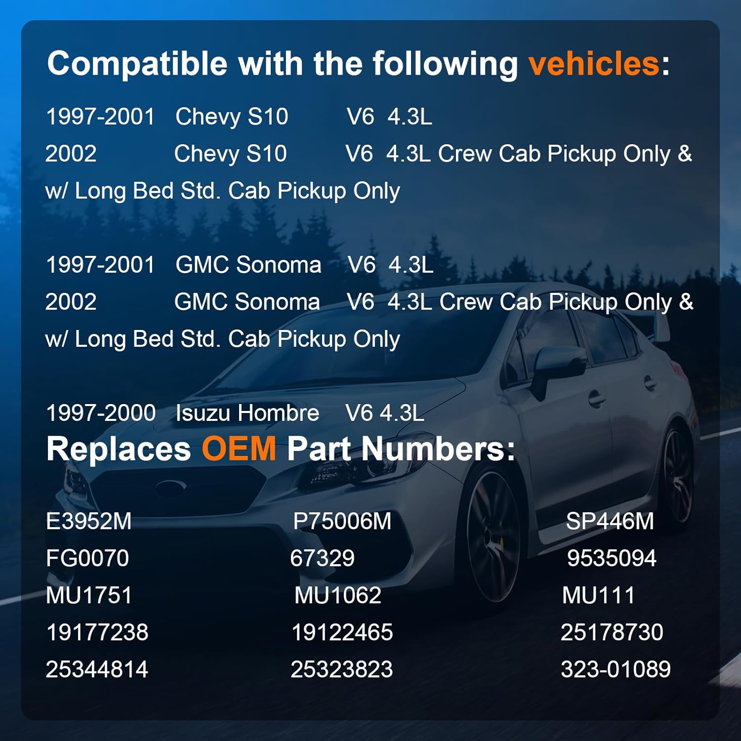 Electric Fuel Pump Assembly w/Level Sensor & Sending Unit Compatible with 1997 1998 1999 2000 2001 2002 Chevy S10, GMC Sonoma, 97 98 99 00 Isuzu Hombre (4.3L V6), Replaces E3952M
