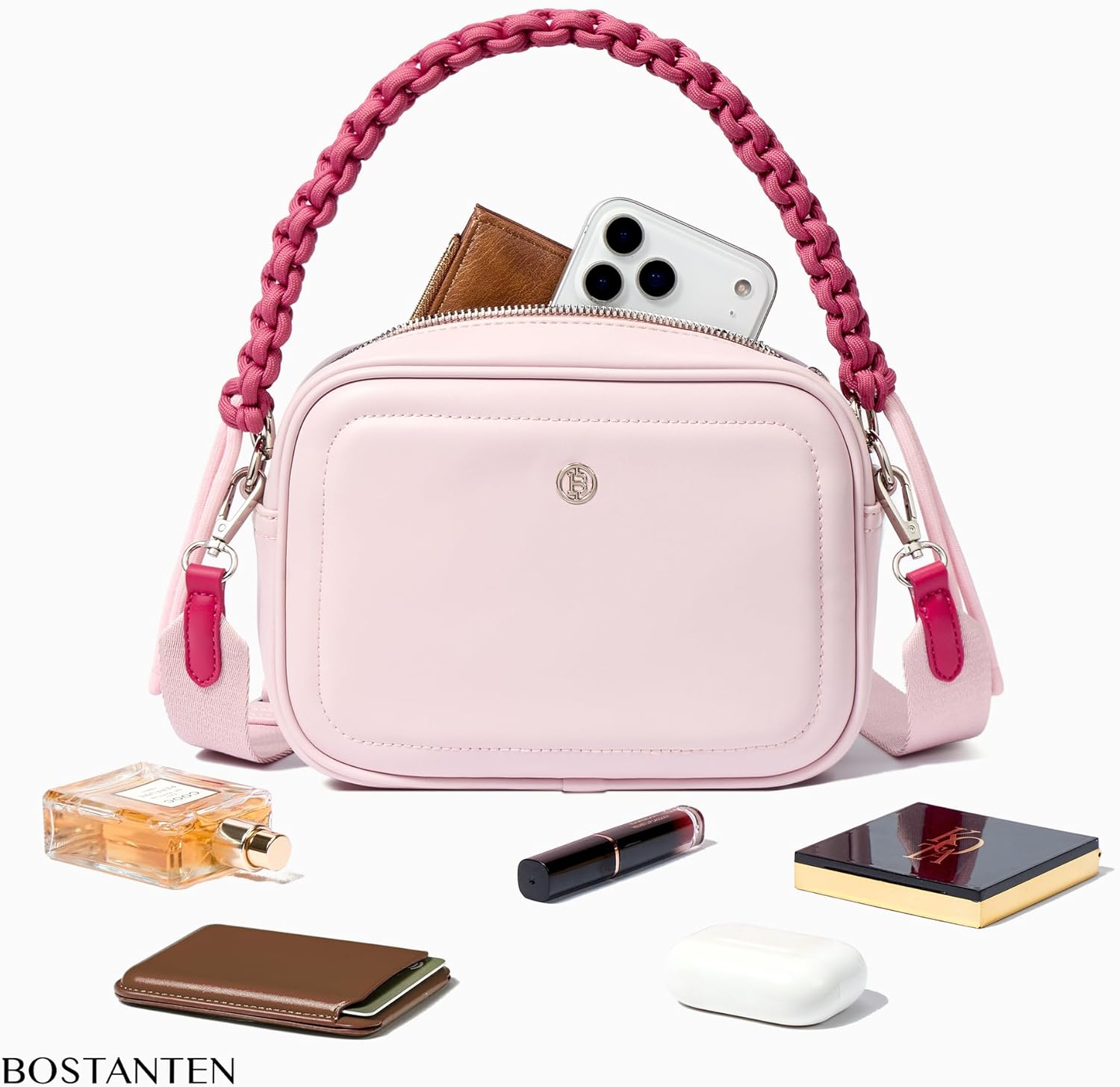 BOSTANTEN Small Crossbody Bags for Women Vegan Leather Shoulder Purses Trendy Small Handbags with Paracord Strap - Image 4