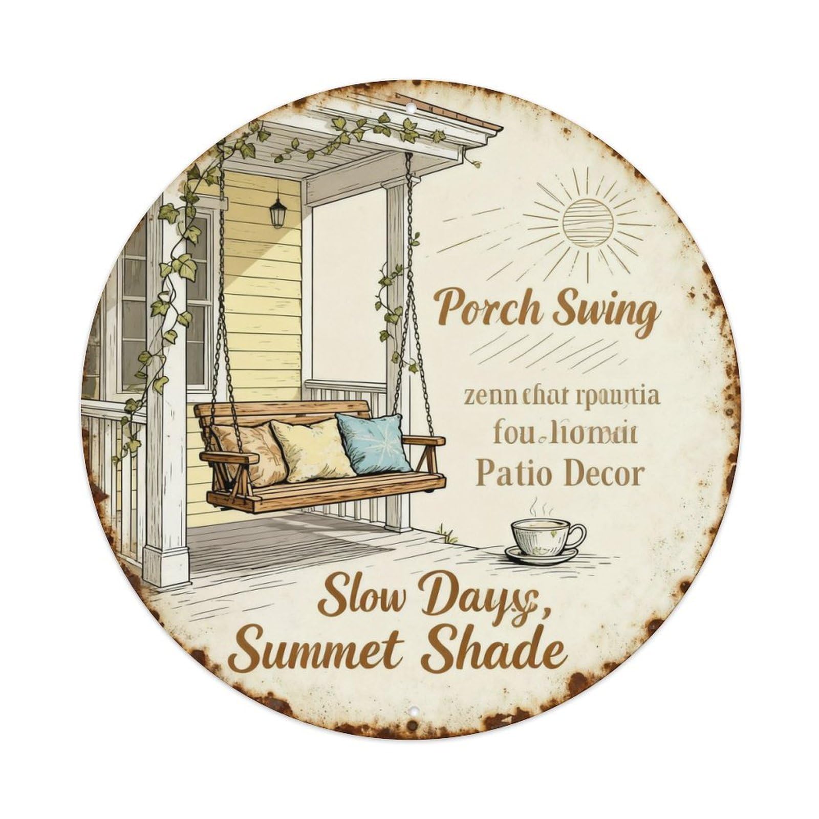 Porch Swing Summer Patio Decor Metal Tin Sign Plaque