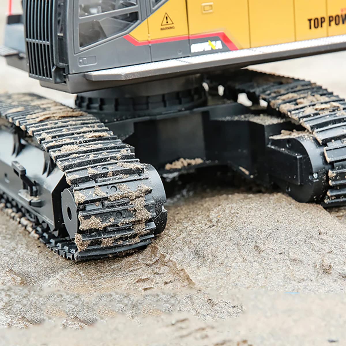 efaso Volvo/Huina - Excavadora para niños a partir de 8 años, con amplias funciones y accesorios (RC Huina 1592, versión de metal 1:14)