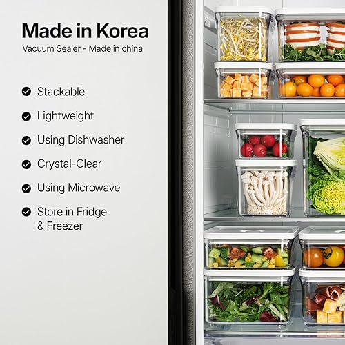 Miniatura 4 de VAKUEN Juego de 4 recipientes herméticos de almacenamiento de alimentos de alta calidad, sin BPA, 100% a prueba de fugas, mantiene los alimentos