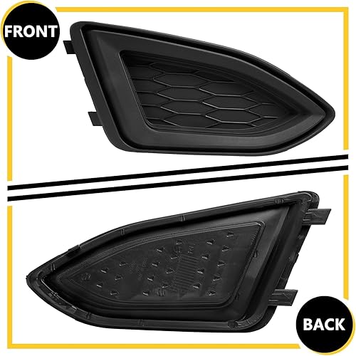 Miniatura 5 de I-MATCH AUTO PARTS Moldura de bisel de la cubierta de la luz antiniebla del lado del pasajero delantero derecho, plástico ASA texturizado negro para