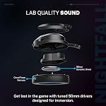 JLab Nightfall Wireless Gaming Headset, All-Night Comfort, 50mm Drivers and Sound Isolating Inner Shelf, Flip-to-Mute Rotating Mic, Dual Wireless Connections, Customization Options with The Lab App