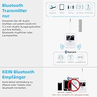 1Mii SafeFly Min Bluetooth 5.3 Adó Fejhallgatókhoz - Kettős Csatlakozás, OLED Kijelző, 25 Órás Üzemidő, AptX Alacsony Késleltetés, Repülőgép 8