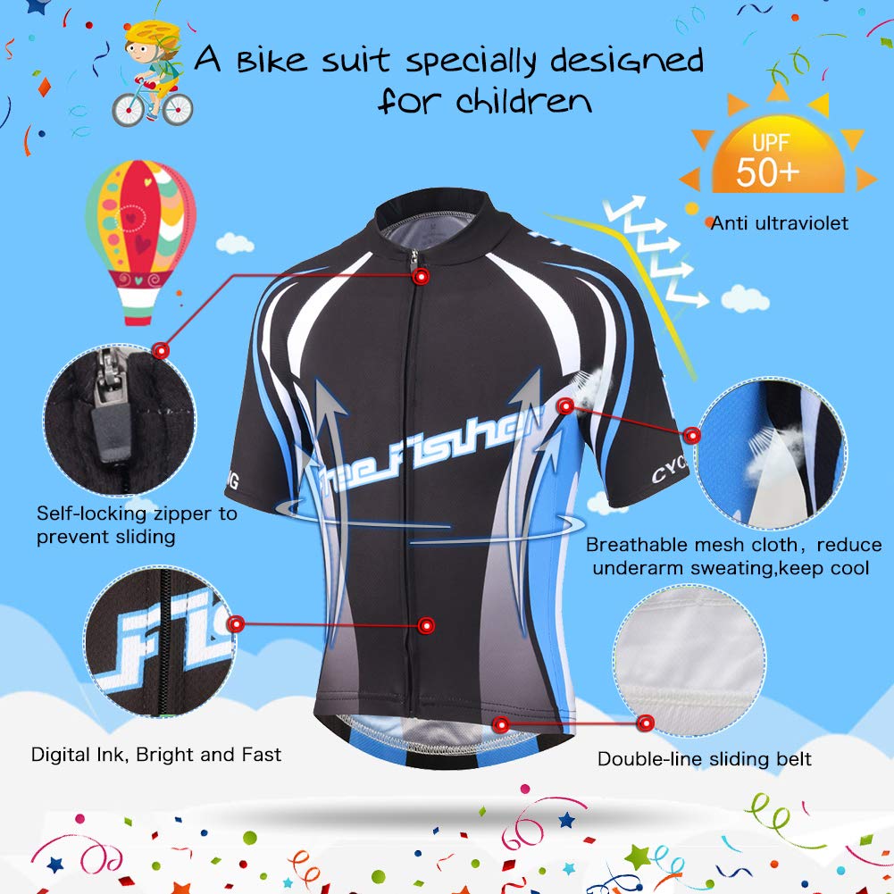 Traje Ciclismo Niños para Verano, Ciclismo Maillot y Culotte Ciclismo para Deportes al Aire Libre Ciclo Bicicleta