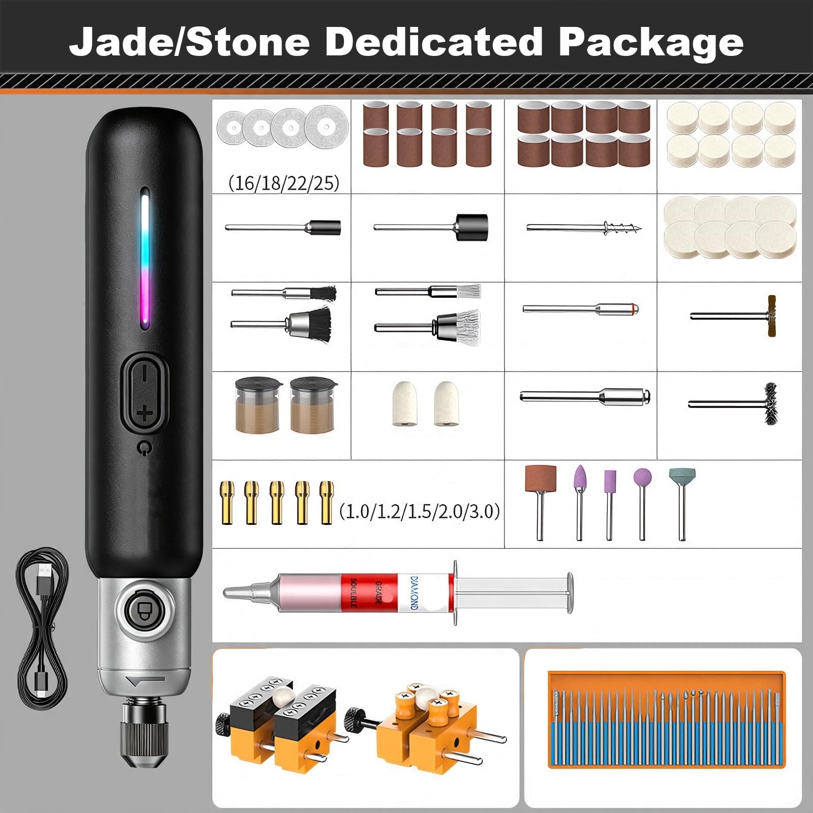 Mini Smerigliatrice Elettrica con Indicatore LED Multicolore