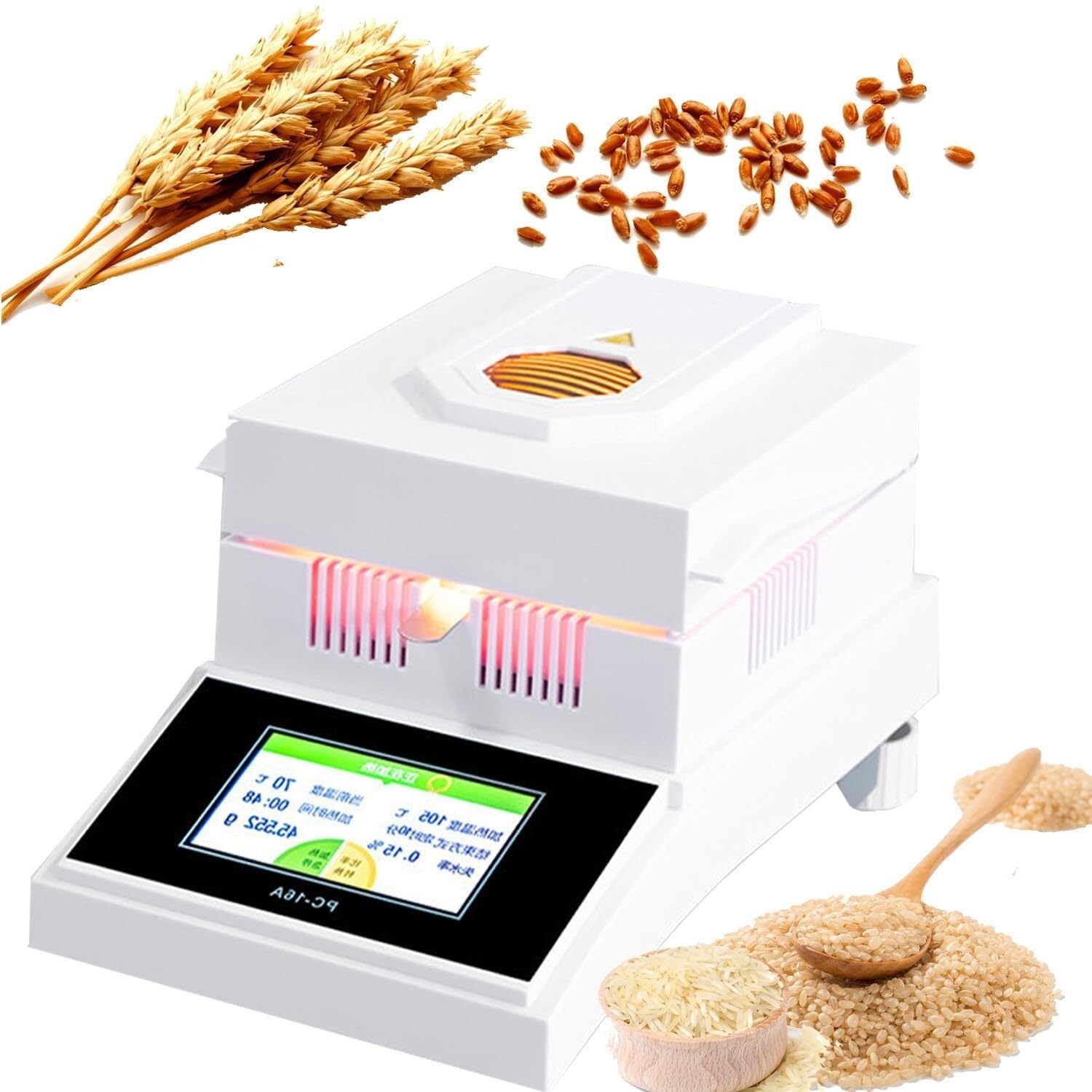 Lab Halogen Moisture Analyzer,Moisture Analyzer Tester, Fast Moisture Meter with Digital Touch Screen,100g/50g / 0.001-0005g Tester Halogen Moisture Meter(1mg,50g)